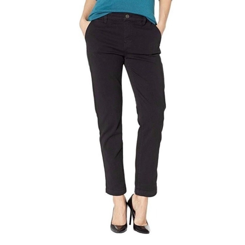$198 Current/Elliott Womens Black The Confidant Roll Cuff Trouser Pants Size 30